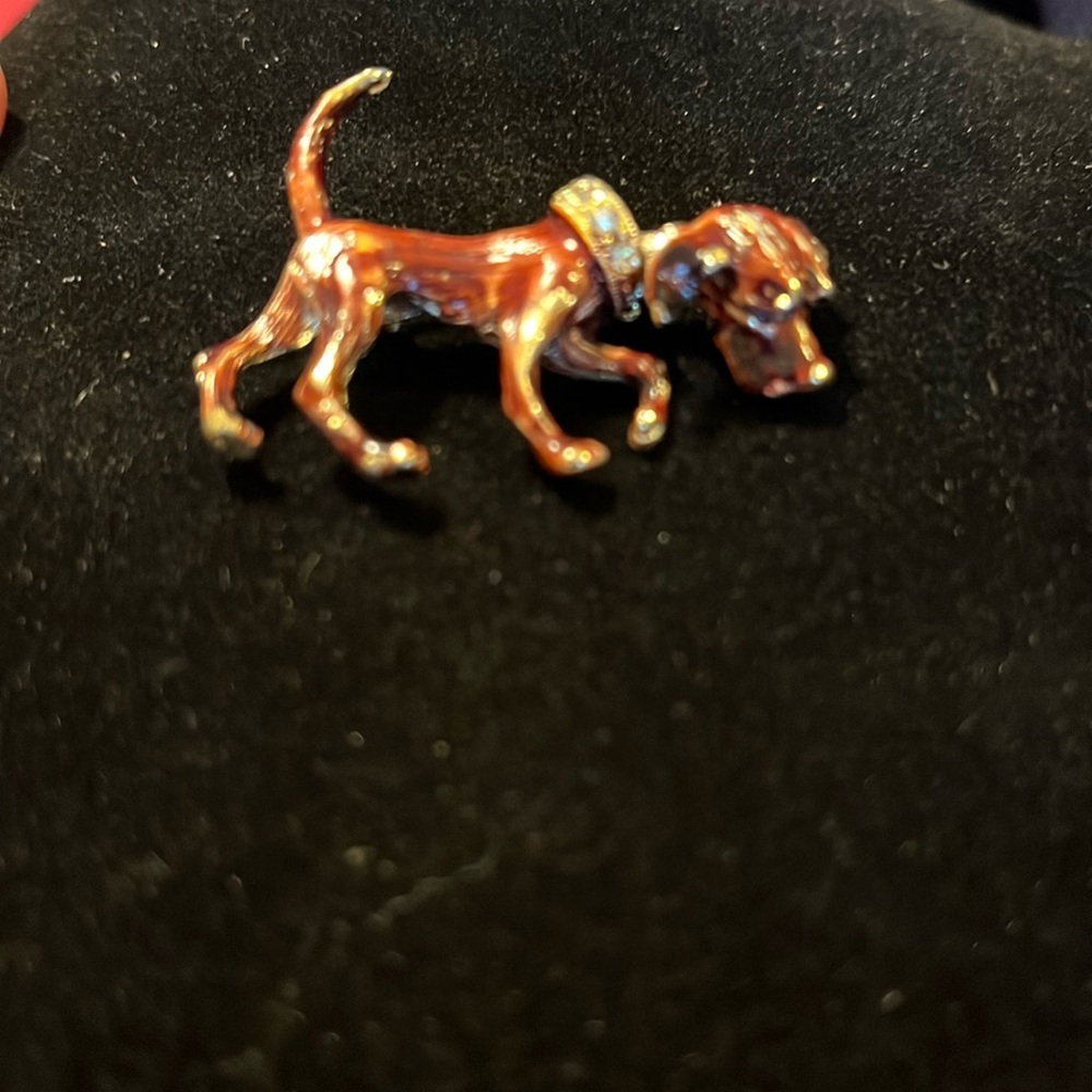 Small Brown Dog Brooch Vintage